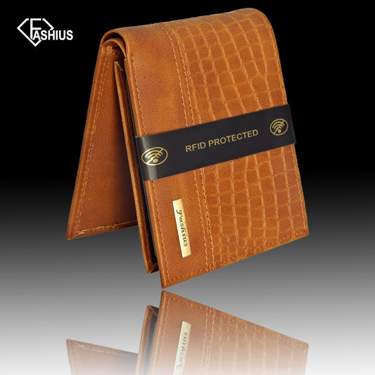 Fashius Men Tan PU Leather Wallet