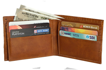 Fashius Men Tan PU Leather Wallet
