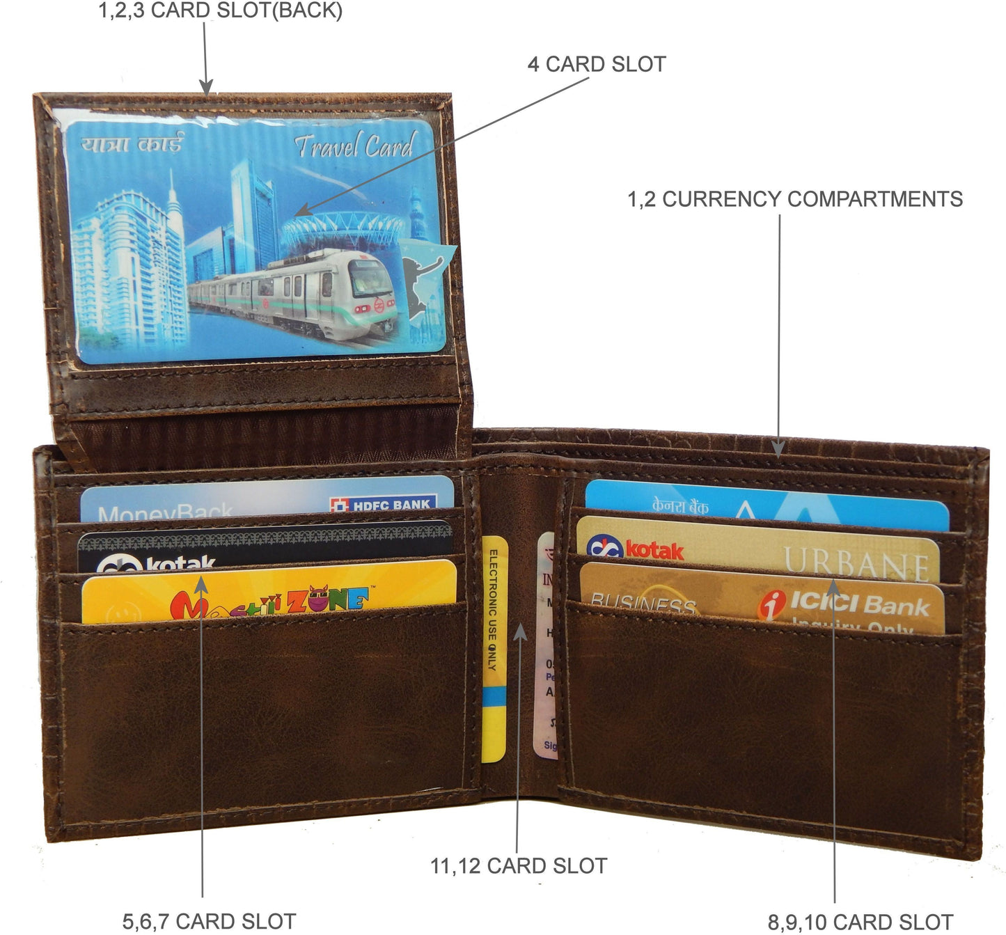 Fashius Men Brown Artificial Leather Wallet (12 Card Slots)