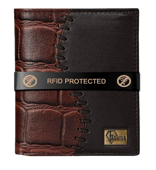 Fashius Men Brown Genuine Leather Wallet