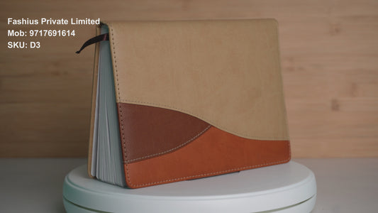 Fashius Vegan Leather Notebook Diary D3 | Customized Logo | A5, 192 Pages